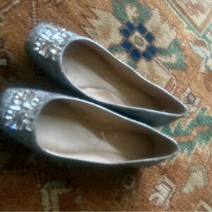 Jessica Simpson Sparkling Silver Flats